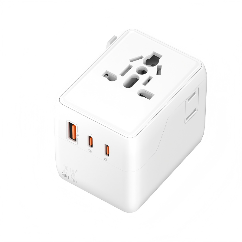 GT25 New model conversion plug - 25W GaN fast charging multi-functional European, American and Australian standard compact portable conversion socket